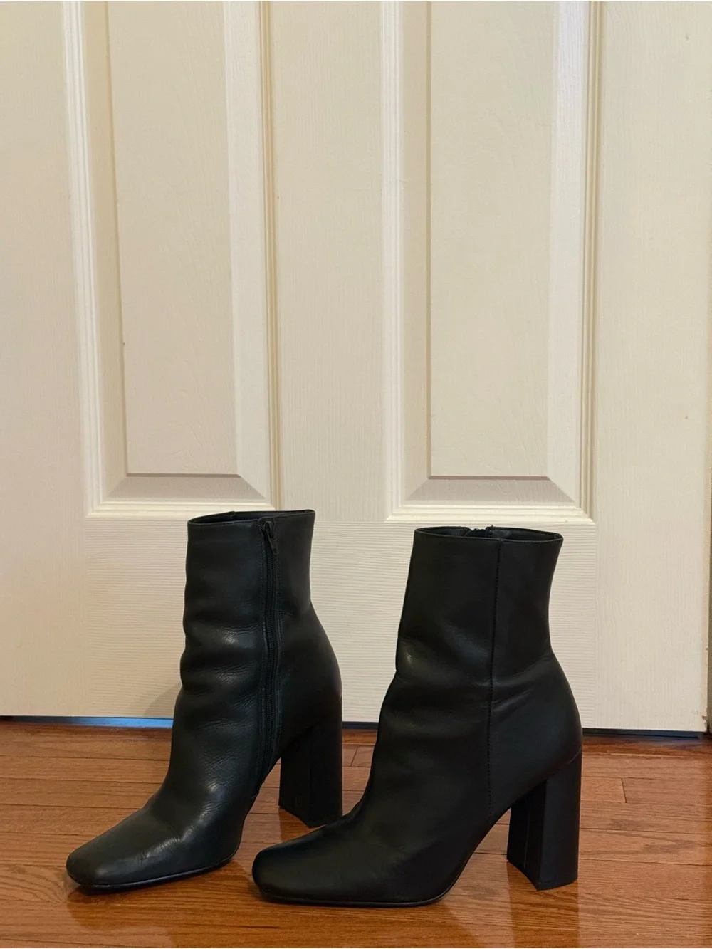 Steve Madden Lourde Boots - Black Mid-Calf Block Heel Ankle Booties